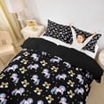 thumbnail image 3 of Erosebridal Cute Unicorn Girls Queen Duvet Cover Set,Cartoon Rainbow Print Colorful Loves Bedding For Kids,Reversible Black 3 Pieces,No Comforter, 3 of 6