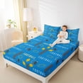 thumbnail image 4 of Homewish Rugby Gamer Full Size Sheets,Football Sports Game Bed Sheets,Yellow Blue Black Sheet Sets For Kids,Super Cozy Room Decor,4 Pieces, 4 of 7