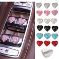 6pcs Car Interior Crystal Heart Stickers Stylish Glittering Decors ...