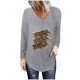 thumbnail image 1 of Mujeres Tallas grandes Casual Cuello en V Suelto Impreso Manga larga Tops Mujer Blusa Fridja  fjkfkj3896, 1 of 5
