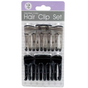 Neutral Color Claw Hair Clip Set, Black & Brown 