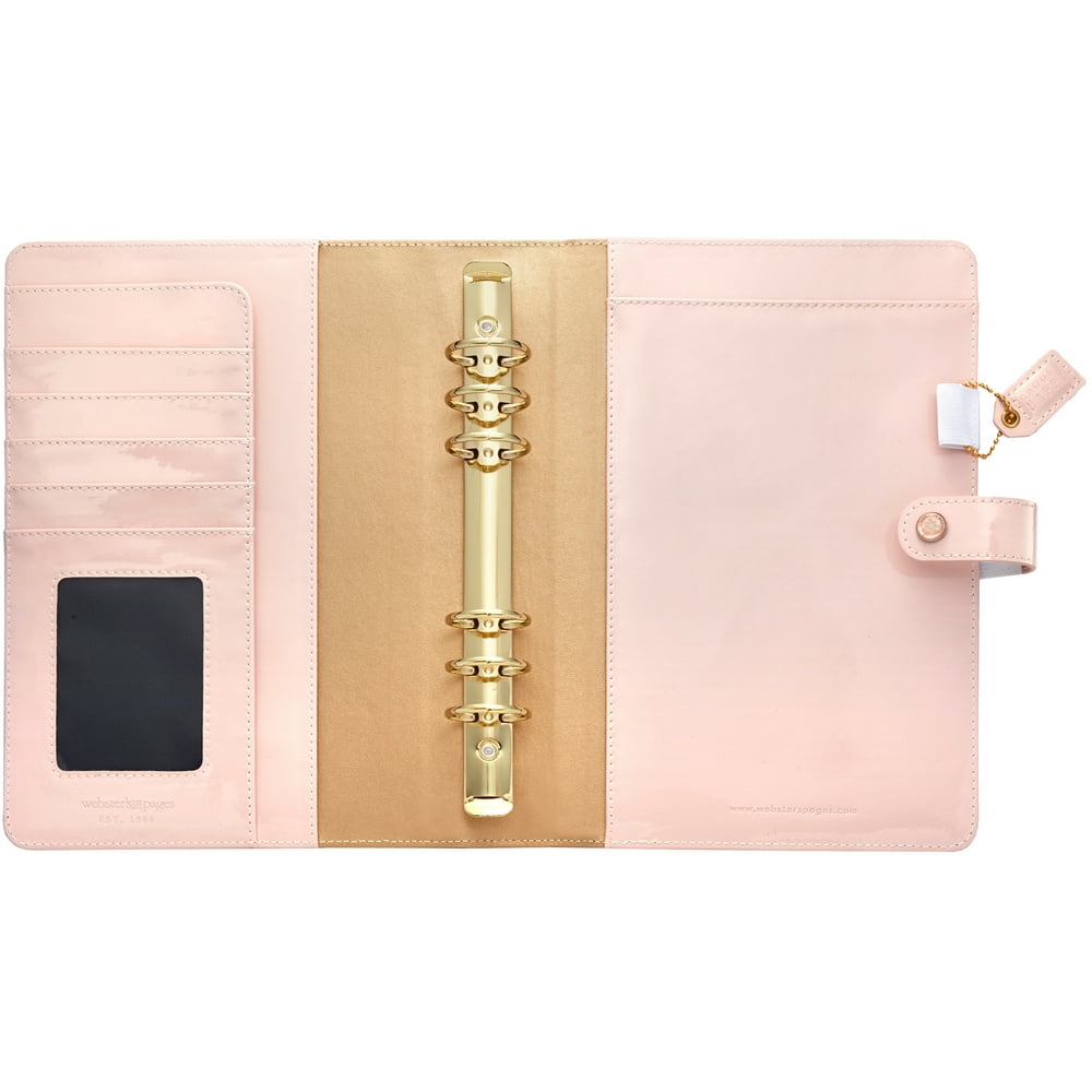 Color Crush A5 Faux Leather 6Ring Planner Binder 7.5"X10"Patent Petal