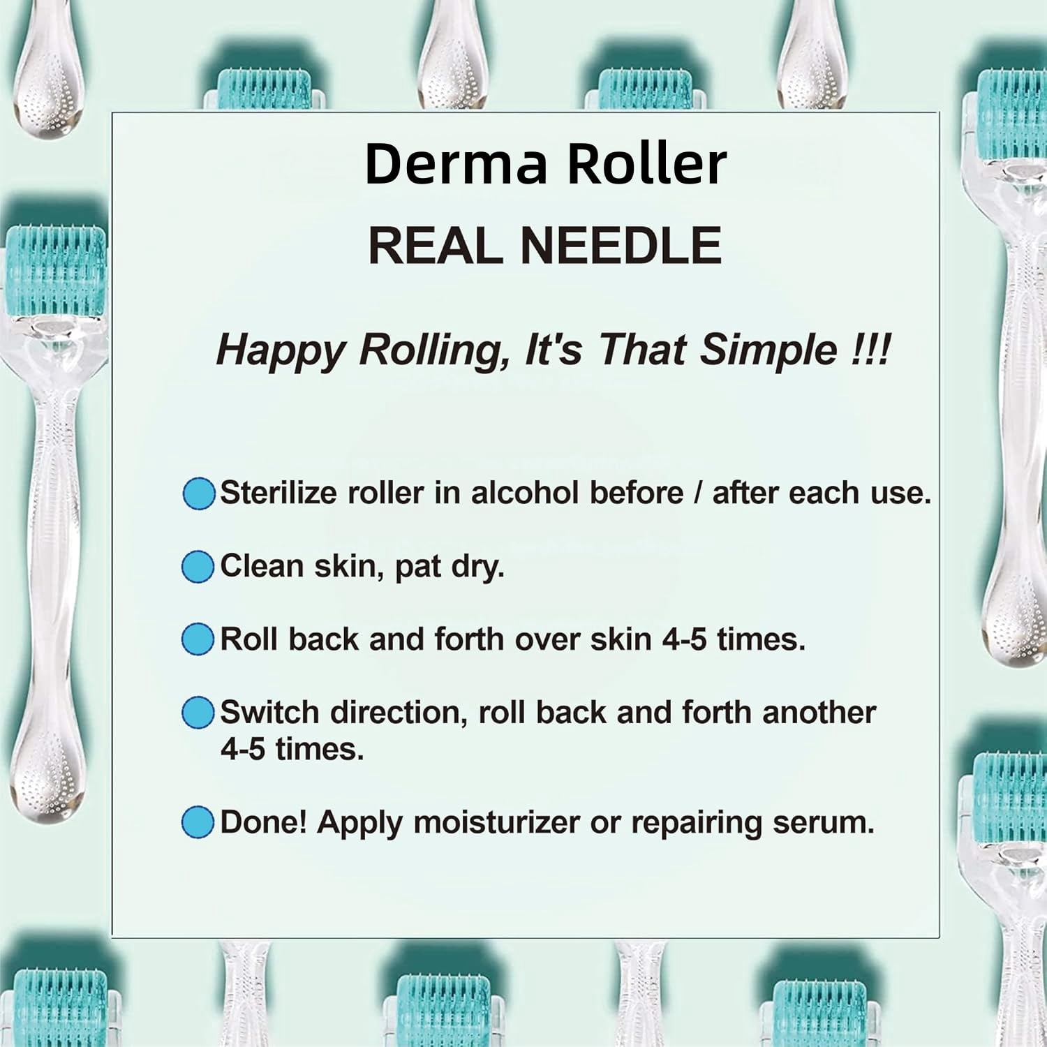 YJJSKEJI 192 Derma Roller REAL NEEDLES 0.25 mm Titanium Microneedling Roller for Face Body Beard for Women and Men, w/Storage Case