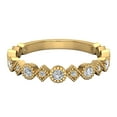 thumbnail image 5 of Stacking Circle & Squares Milgrain Round Cut Diamond Band Wedding Ring 0.32 CTW 14K Gold, 5 of 6
