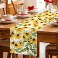 thumbnail image 5 of Sunflowers Table Runner 72 Inches, Yellow Botanical Floral Green Leaf Bed Runner Dresser Scarves Tabletop for Indoor Outdoor Parties/Ceremony/Banquet, 14" x 72", 5 of 9