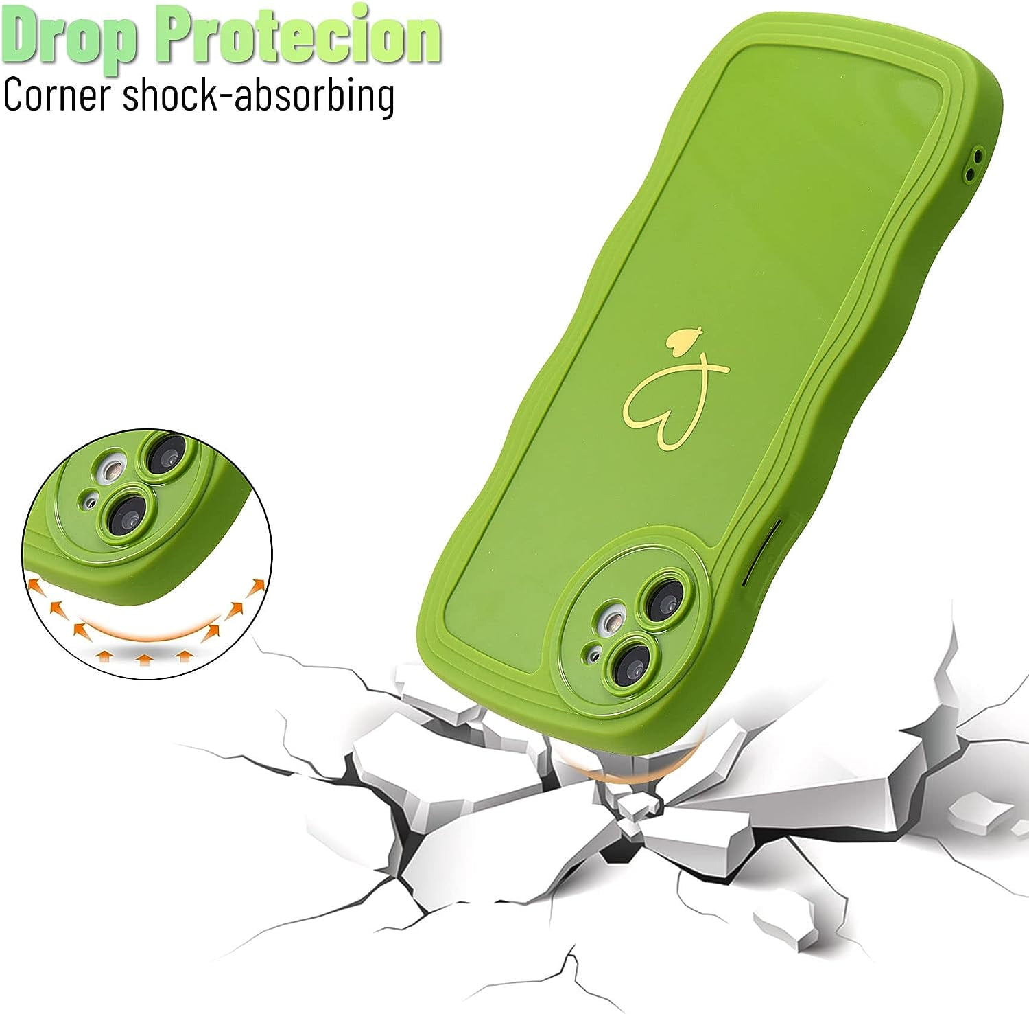 for iPhone 11 Case, Wave Frame Clear Back Soft Cute iPhone