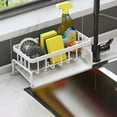 thumbnail image 2 of Sponge Holder for Kitchen Sink Organizer, Dish Brush Scrubber Holder, Stainless Steel Sink Box Utensil Holder, Soap Dispenser Set Tray Counter Accessories & Storage Rack, 2 of 5