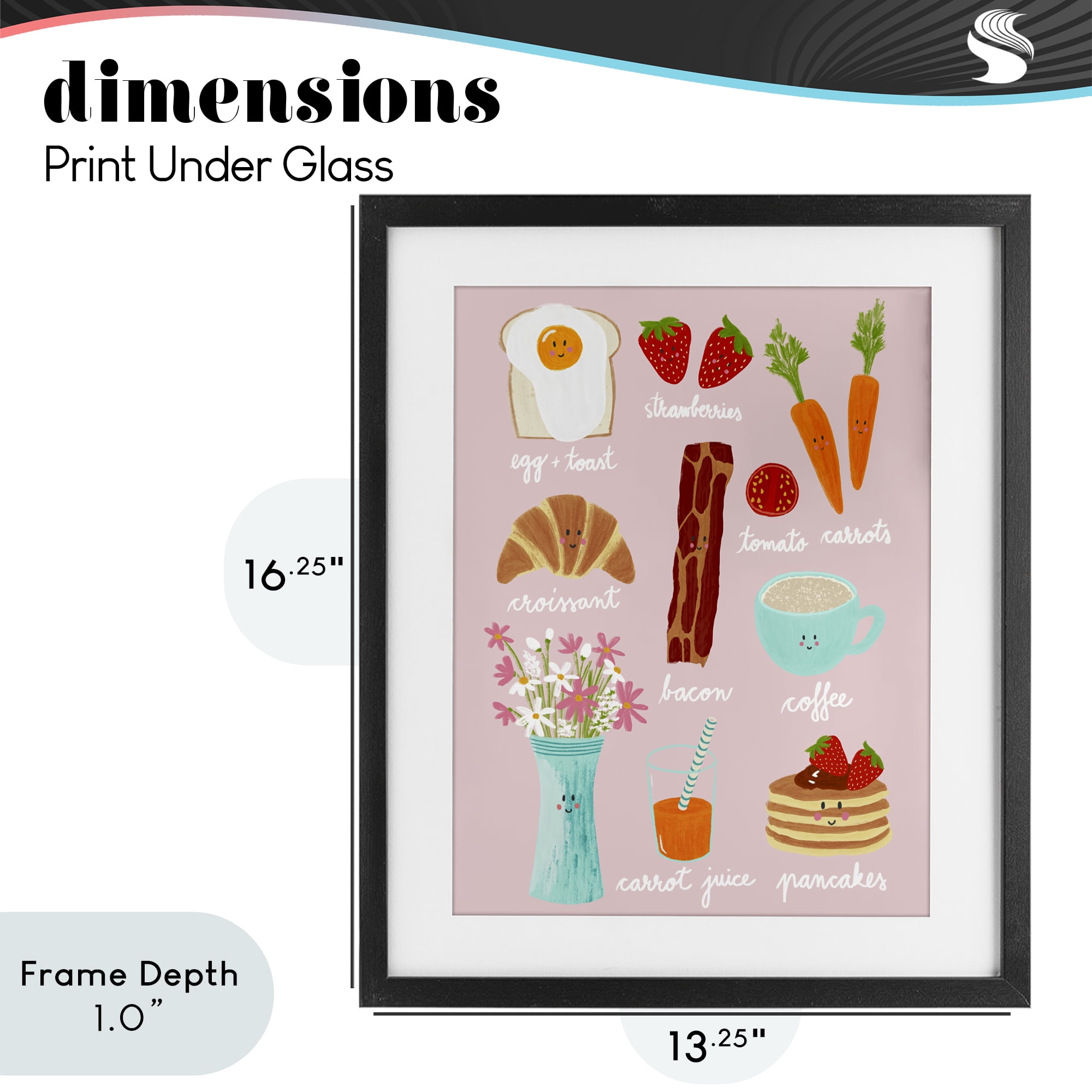 Stupell Industries Lush Summer Breakfast Black Framed Print Under Glass, design by Metka Hiti