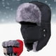 thumbnail image 1 of Gorro de cazador con orejeras para hombre y mujer, cálido y resistente al viento, para esquí, caza, piel sintética, para nieve, color rojo., 1 of 7