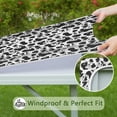 thumbnail image 6 of Black White Cow Pattern Square Fitted Tablecloth with Elastic Edge,Square Table Cover,Washable Elastic Table Cover for Home Kitchen Party Decor 34"x34", 6 of 6