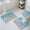 blue, variant on Blue Ocean Bath Mat 3 Piece Bathroom Rug Set, Underwater Sea Waves Water Ripple Seascape Non Slip Bath Rug Contour Mat and Toilet Lid Cover, Absorbent Shower Mats Soft Bath Rugs and Mats Sets