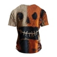 thumbnail image 5 of Halloween Shirts for Men Funny Jack-o'-lantern Face Print Graphic Halloween T Shirts Plus Size Short Sleeve Halloween Blouse Tops, 5 of 5