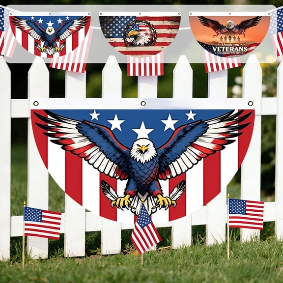 God Bless America 4th of July Garden Flag, 12 x 18 Inch Double Sided Burlap Independence Day Welcome Small Yard Flag, Summer Holiday Seasonal Farmhouse Outdoor Decoration