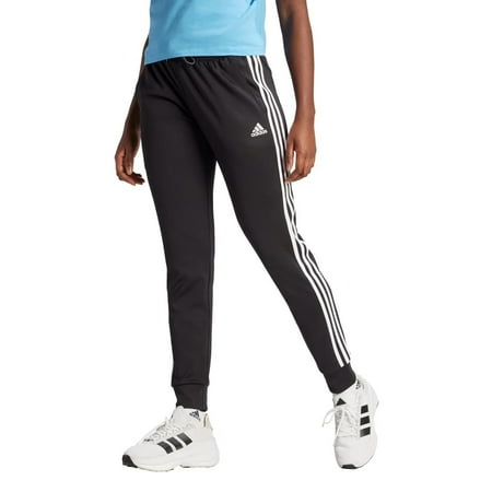 Adidas Ladies' 3 Stripe Aeroready Active Jogger - Womens Sweatpants (Black, L)
