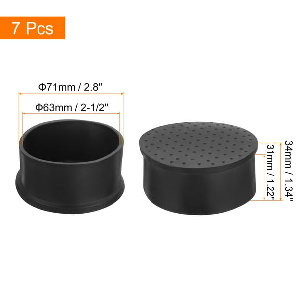 Uxcell 7Pcs Chair Leg Caps 63mm 2 1 2 Inch Non Marking PVC Chair Leg Tips Non Slip Chair Leg Floor Protectors Black Walmart Business Supplies