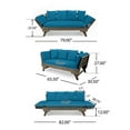 thumbnail image 4 of Christopher Knight Home Aldrich Outdoor Acacia Wood Expandable Daybed with Water Resistant Cushions, Dark Teal and Gray, 4 of 5
