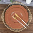 thumbnail image 2 of Efavormart 10 Pack | 8" Terracotta Hard Plastic Dessert Appetizer Plates, Disposable Tableware, Baroque Heavy Duty Salad Plates With Gold Rim, 2 of 11
