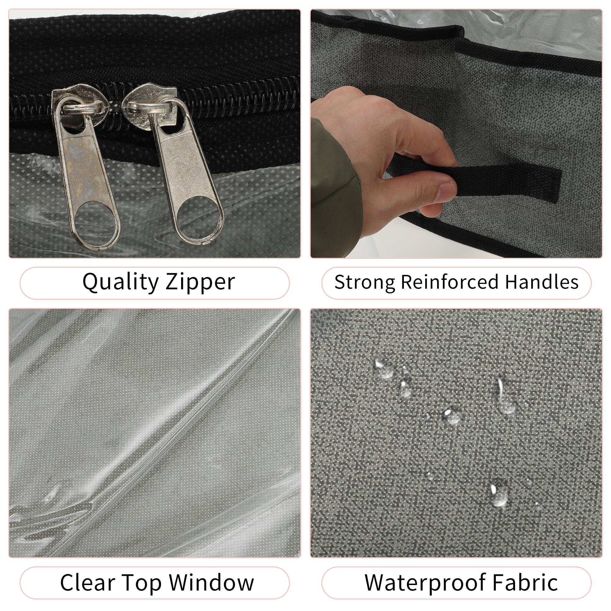Under Bed Storage, Collapsible Closet Organizers for Blankets Towels Clothes Gray