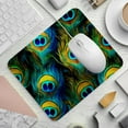 thumbnail image 2 of Peacock Feathers Square Gaming Mousepad Desk Mat Non-Slip Rubber Bottom Printed 8.3x9.8 Inch Suitable for Office and Gaming, 2 of 6