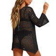 thumbnail image 4 of Crochet Cover Ups for Women Sexy Hollow Out Swim Cover Up Knit Summer Black XL, 4 of 8