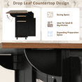 thumbnail image 5 of 53.5''Farmhouse Kitchen Island With Power Outlet, Kitchen Storage Island With Drop Leaf, Spice Rack And Drawer, Rolling Kitchen Cart On Wheels, For Home, Kitchen And Dining Room, Black,Black, 5 of 34