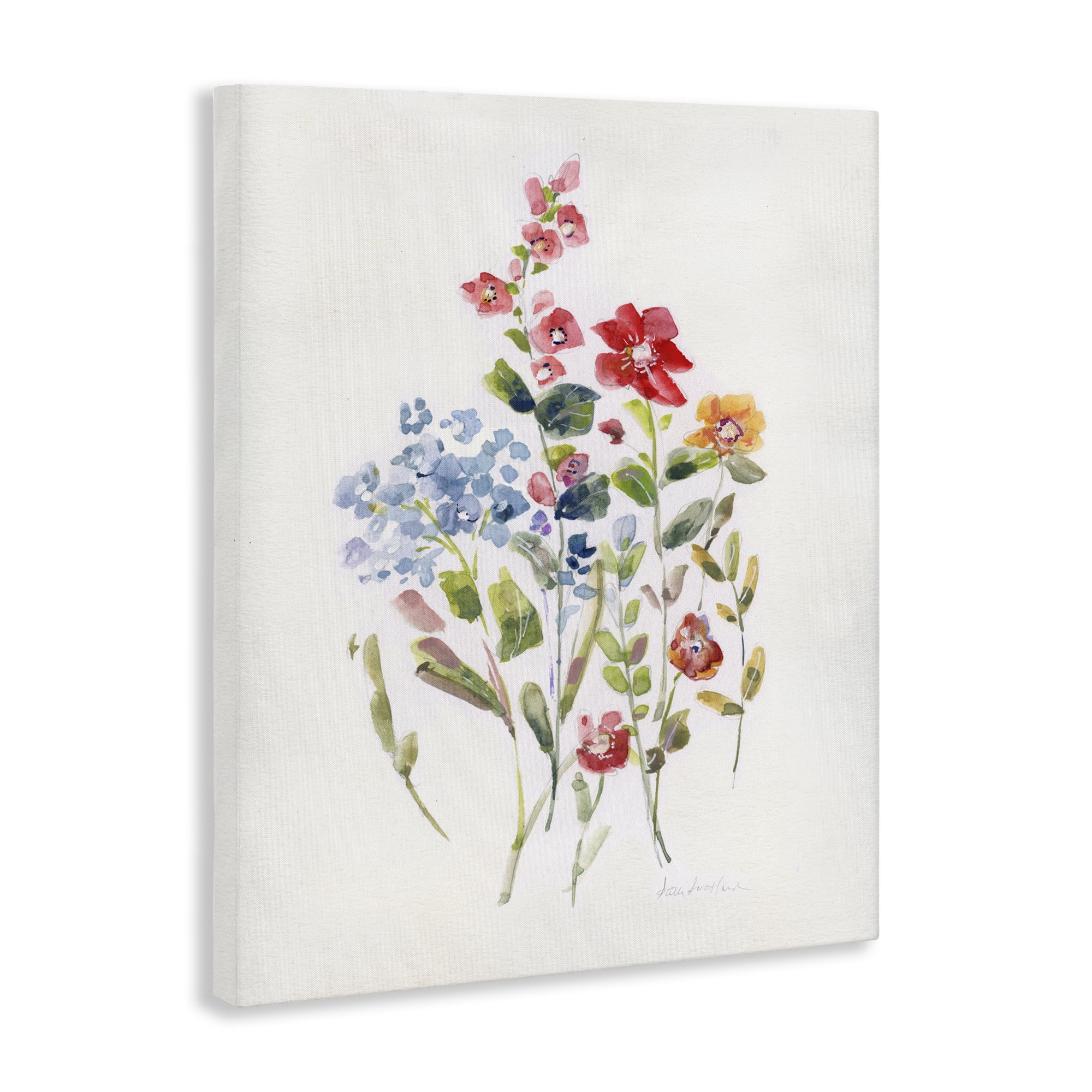 Stupell Industries Mixed Wildflower Buds Plants & Flowers Painting Wrapped Canvas Art Print Wall Art, 24 x 30