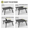 thumbnail image 5 of Pellebant 9 Pcs Patio Dining Set Aluminum Expandable Table and Chairs Set for 6-8 People Black, 5 of 8