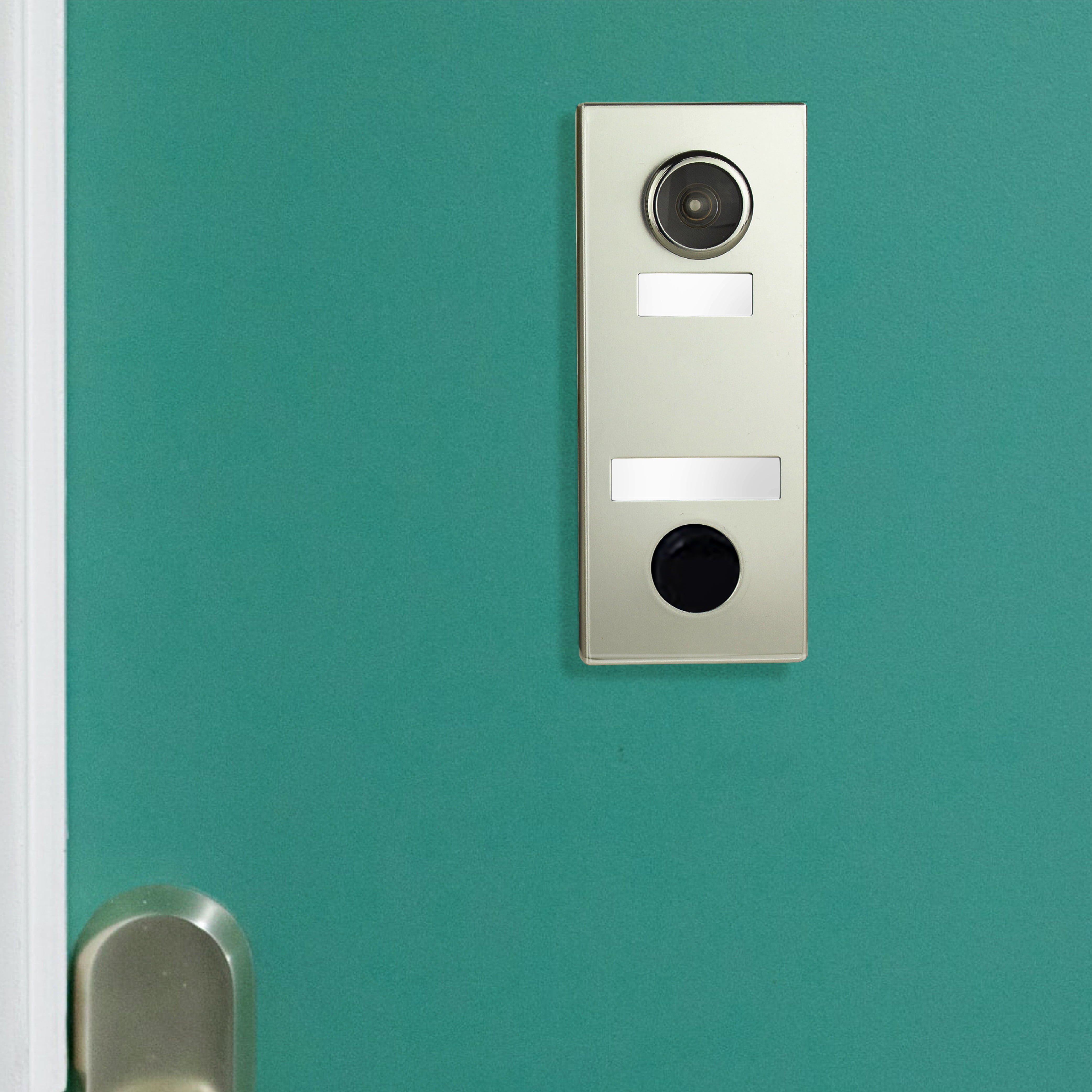 Newhouse Hardware MC145S Wireless Mechanical Two-Note Chime and Door Button with Built-in Viewer, Silver