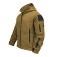 thumbnail image 4 of Zedker Men's Fleece Hooded Jacket Sport Thickened Warm Fleece Hooded Outdoor Adventure Jacket Coats with Multi-Pocket Brown XL, 4 of 8