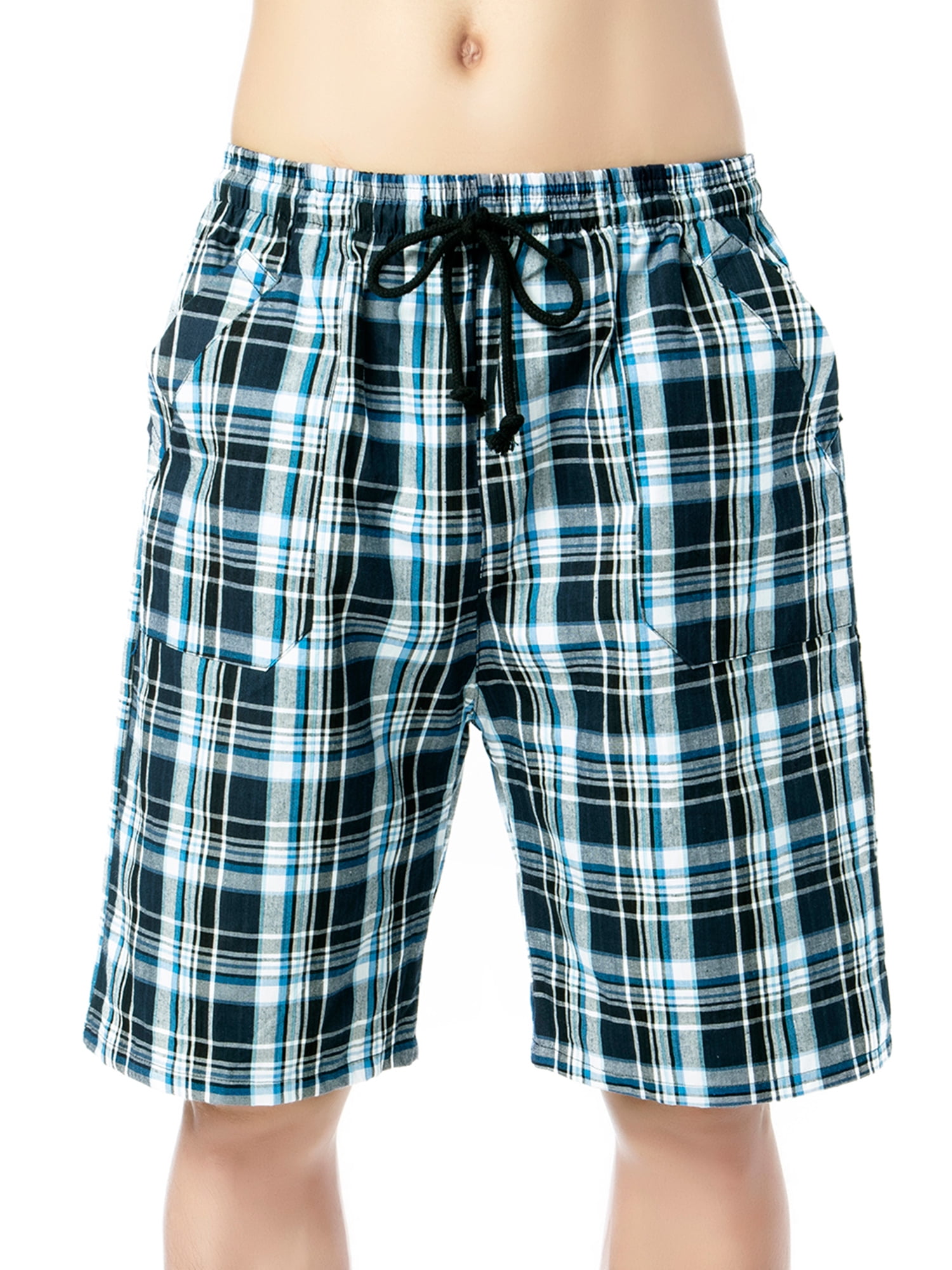 SAYFUT SAYFUT Men's Cotton Casual Flat Front Plaid Shorts Outdoor