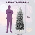 thumbnail image 6 of 6ft Snow Flocked Pencil Christmas Tree with Black Gradient, Slim Artificial Christmas Tree with Sturdy Metal Stand, Skinny Xmas Tree Holiday Decoration for Home, Office, White & Black Gradient, 6 of 8