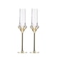 thumbnail image 1 of Copas de champán con tallo dorado, 2 copas de champán de cristal con capacidad de 4,73 oz for aniversarios de boda, 1 of 7