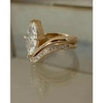 thumbnail image 3 of Luxe Bridal Set Engagement Ring For Women Marquise Cut White Diamond 925 Silver 14K Yellow Gold Over, 3 of 3