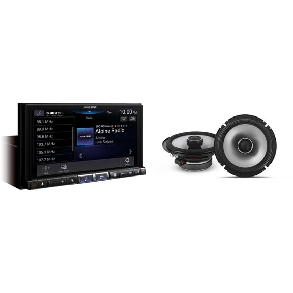 Alpine iLX-507 7" Multimedia Receiver Wireless Apple CarPlay & Wireless Android Auto & S2 6.5 Coax Bundle