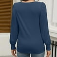 thumbnail image 4 of Duoif Womens Tops Long Sleeve Shirts for Women, Women's Long Sleeve Tops Smocked Puff Sleeve Tops Casual Shirts Blouses Tops for Women Trendy Navy XL, 4 of 4