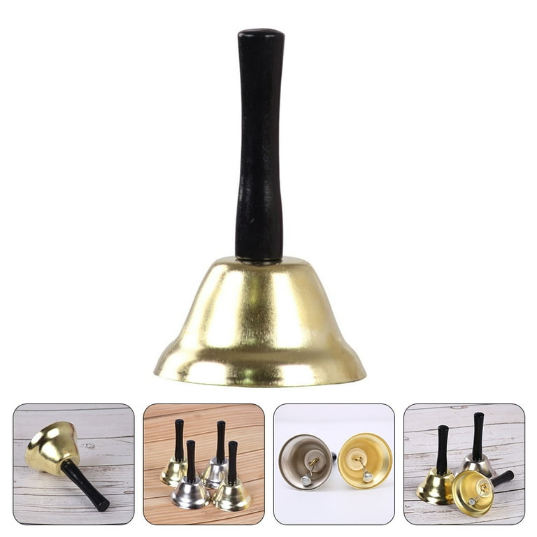 Extra Loud Hand Call Bell Wooden Handle Metal Handheld Bell