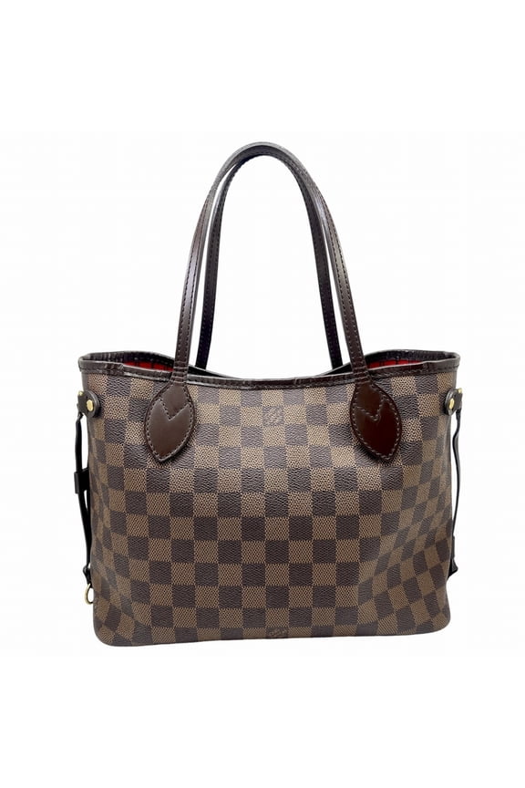 Pre-Owned LOUIS VUITTON Damier Neverfull PM Brown N51109 VI1089 Tote Bag Shoulder Leather...