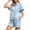 Light Blue, variant on bravefron Two Piece Sets for Women Summer Zipper V Neck Tops Wide Leg Sweatpants Short Sleeve Top And Shorts Tracksuit Travel Outfits