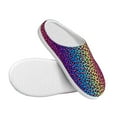 thumbnail image 3 of Balery Leopard Neon Rainbow Gradient Pattern Women's Fuzzy Memory Foam Slippers Fluffy Winter House Shoes Indoor and Outdoor-42/43, 3 of 7