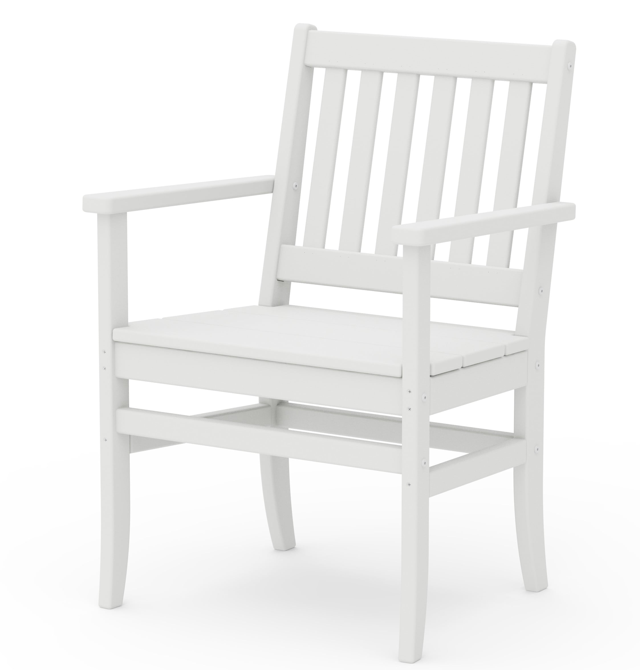 Better Homes & Gardens by POLYWOOD Southlake Outdoor Dining Arm Chair (2 Chairs), All-Weather HDPE, Patio Seat, White