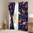 thumbnail image 3 of Homewish Children Kids Cartoon Dinosaur Blackout Curtains Set of 2 (52x84 Each),Jungle Animal Window Curtains,Kawaii Wildlife Dino Curtains and Drapes,Breathable Home Decor, 3 of 6