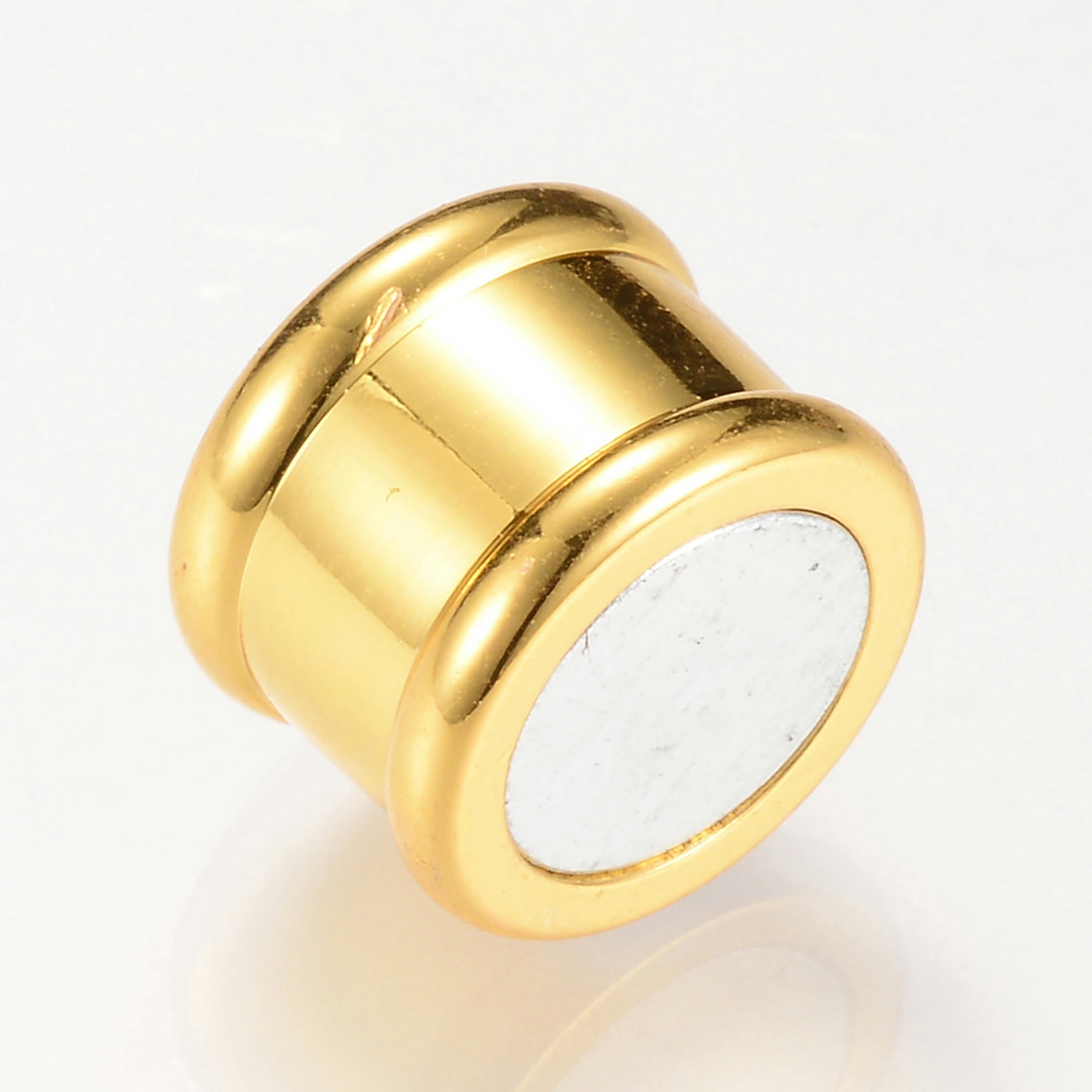 U8MO 20 Sets Column Brass Magnetic Clasps Glue-In Cord Ends Closure Findings 21x14mm-Gold