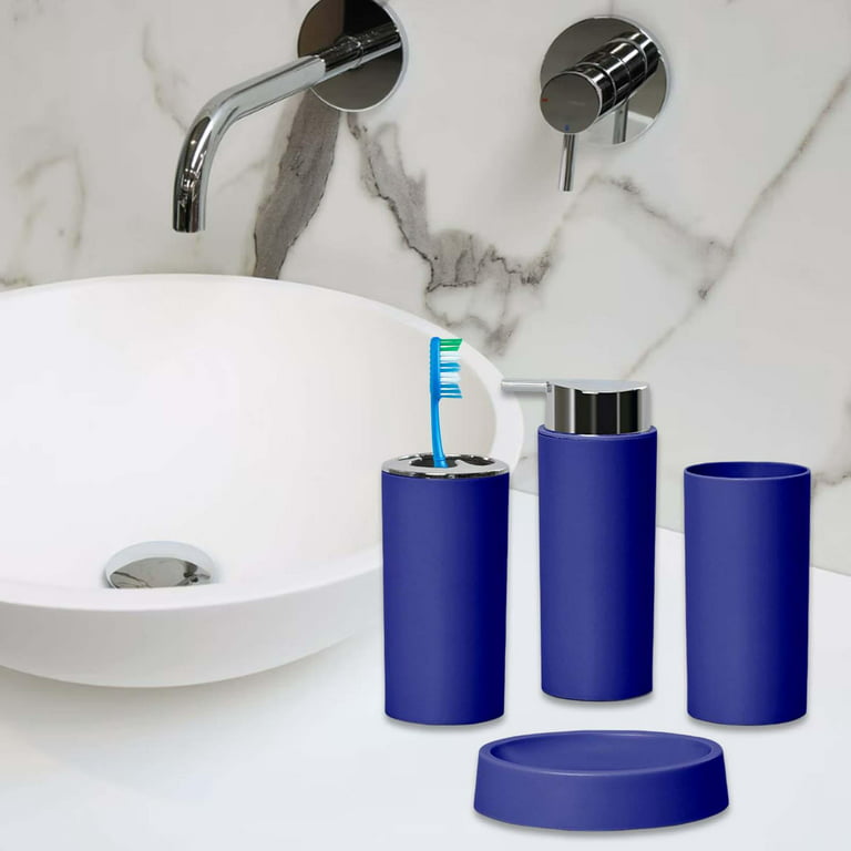 Bathroom Sink Accessories 3 Piece Set Toothbrush Holder Soap Dispenser Tray
