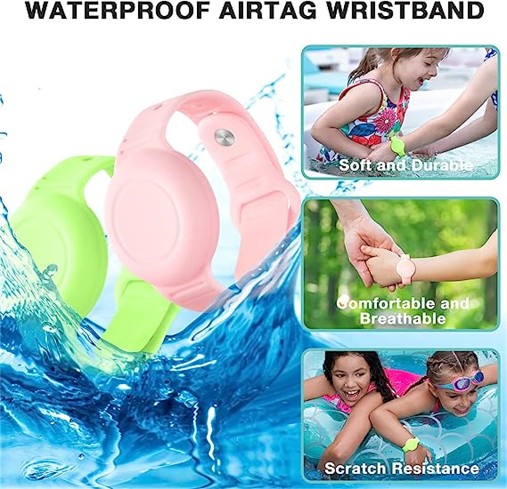 Frusde Airtag Bracelet for Kids Waterproof, Silicone Wristband GPS