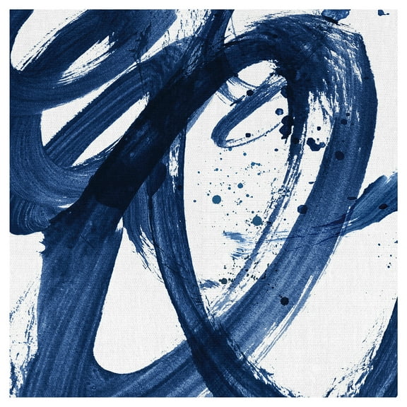 Masterpiece Art Gallery Indigo Brushstrokes on White by Willowbrook Masterpiece Art Gallery Art Print