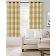 thumbnail image 3 of Blackout Curtains for Bedroom, Plaid Yellle, Room Darkening Window Drapes for Living Room, Rural Abstract Geometric Lattice Thermal Insulated Grommet Curtains, 42x84 inch, 2 Panels, 3 of 9