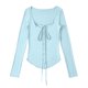 thumbnail image 2 of Ailaofu Women's Long Sleeve Cardigan Sweater V Neck Bow Tie Front Lightweight Shrug Sweater, 2 of 6