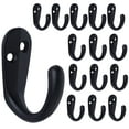 thumbnail image 2 of 15 Pieces Coat Hooks Wall Mounted - Heavy Duty Metal Single Prong Robe Hanger Rustproof Wall Hooks for Towel Hat Key Bag on Bathroom, Kitchen, Livingroom Organiser Installation, 2 of 7