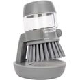 thumbnail image 1 of Cepillo dispensador de jabón para fregar palma con bandeja de goteo, cepillo de lavado para platos, ollas, sartenes, limpieza de fregadero, juego de soporte de almacenamiento para fregador de cocina, 1 of 6