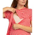 thumbnail image 6 of Ohufall Women's Maternity Tee Tops Fashion Casual Stripe Printed Round Neck Nursing T-shirts Summer Comfy Loose Short Sleeve Pregnancy Clothes for Women, 6 of 9